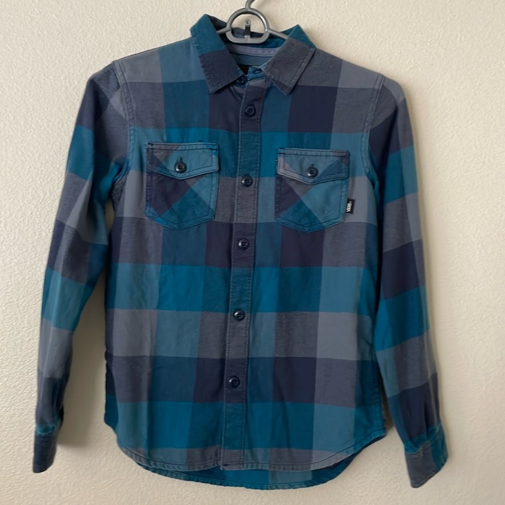 Vans Button Down Long Sleeve, Plaid Flannel for Boys